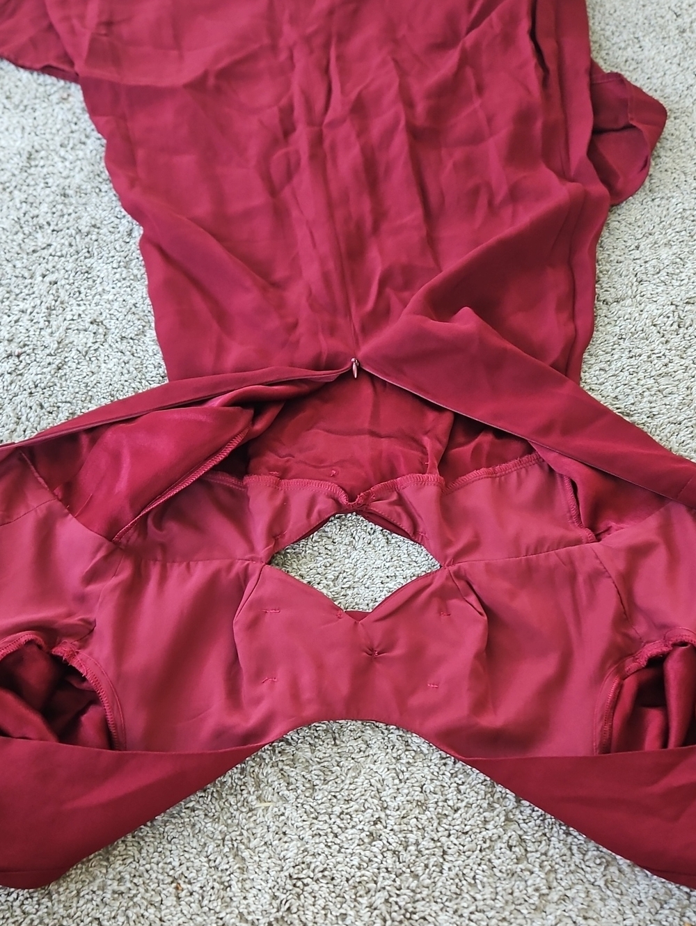 Nwt STAUD Burgundy Long-Sleeve Bow Maxi Dress 6 - Picture 14 of 15